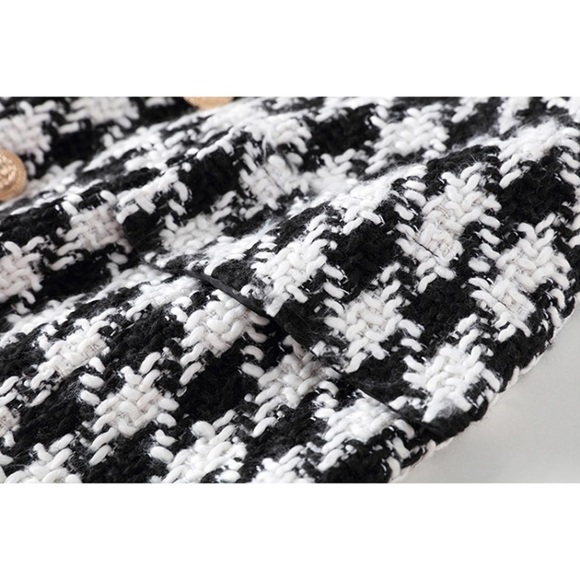 Black & White Tweed Houndstooth Mini Skirt - Picture 6 of 6